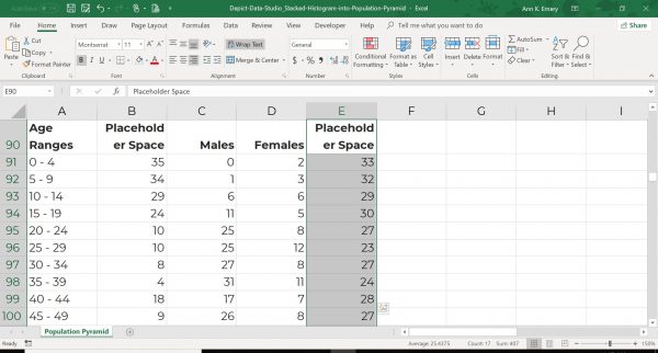 How To Visualize Age Sex Patterns With Population Pyramids In Microsoft Excel Depict Data Studio