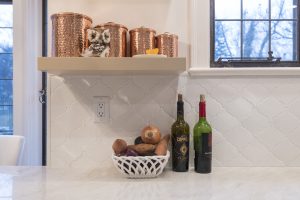 glazed ceramic tile backsplash