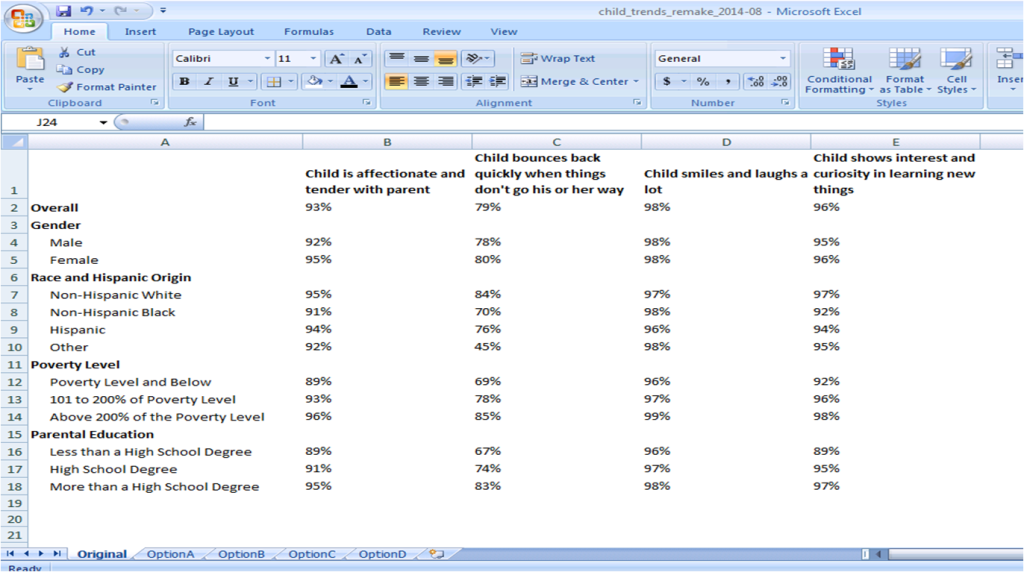 Microsoft Excel spreadsheet with data.