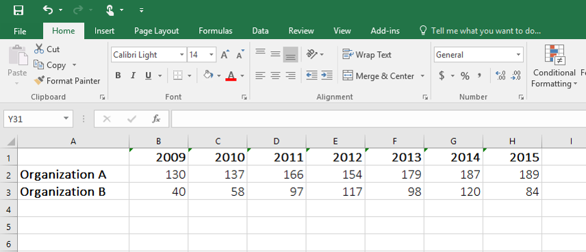 Step 1 of how to label your line graph by going directly through the data points.