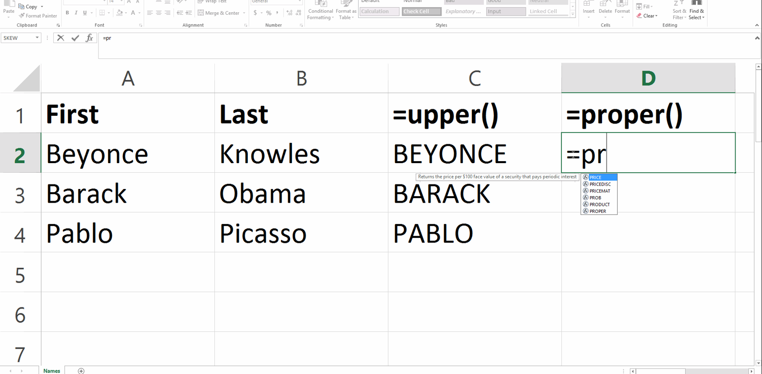 Shortcuts For Formatting Peoples Names In Your Spreadsheets Depict Data Studio