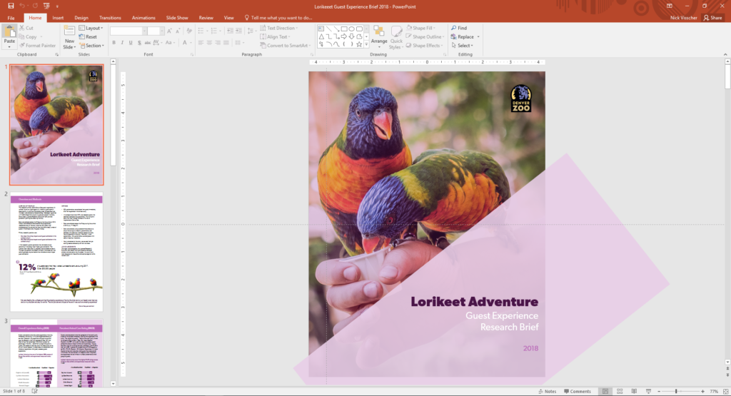 Nick Visscher's opening page of the Lorikeet Adventure report