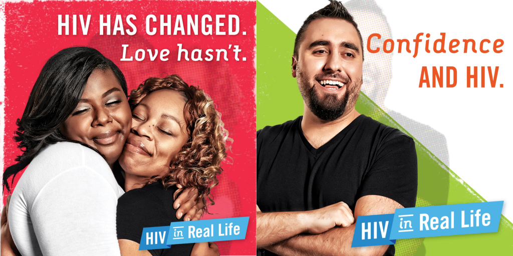 Two sample images about HIV that were used in the media campaign