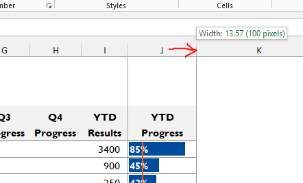 Here, I show you a visual of how to choose the width of your column.