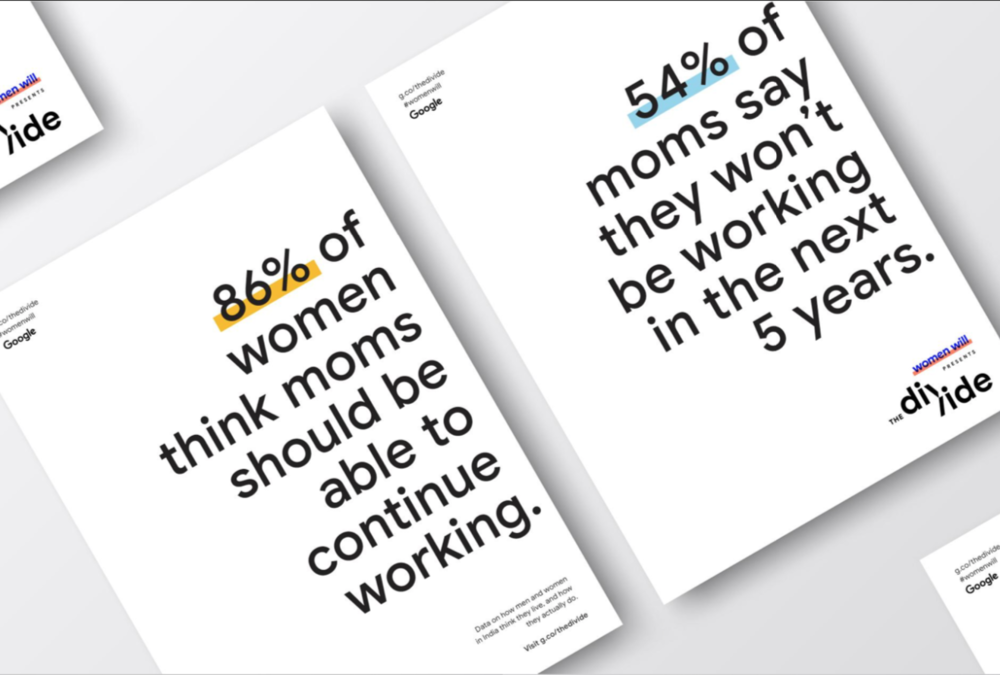 Just one large number can capture attention like in this image that says 86% of women think moms should be able to continue working.
