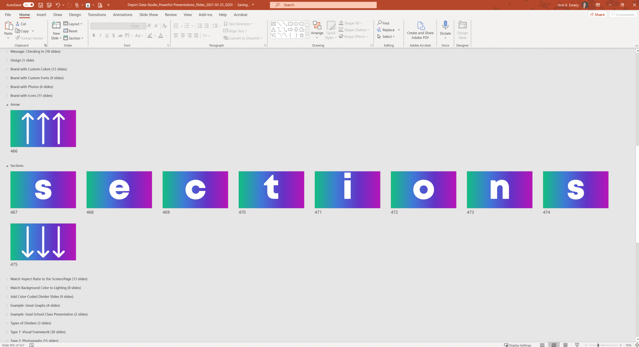 How to Organize Your PowerPoint Slides by Adding Sections | Depict Data ...