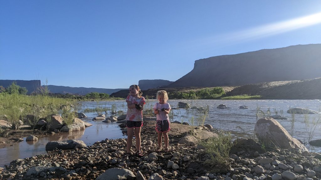 Ann K. Emery's kids along the Colorado River in Utah.