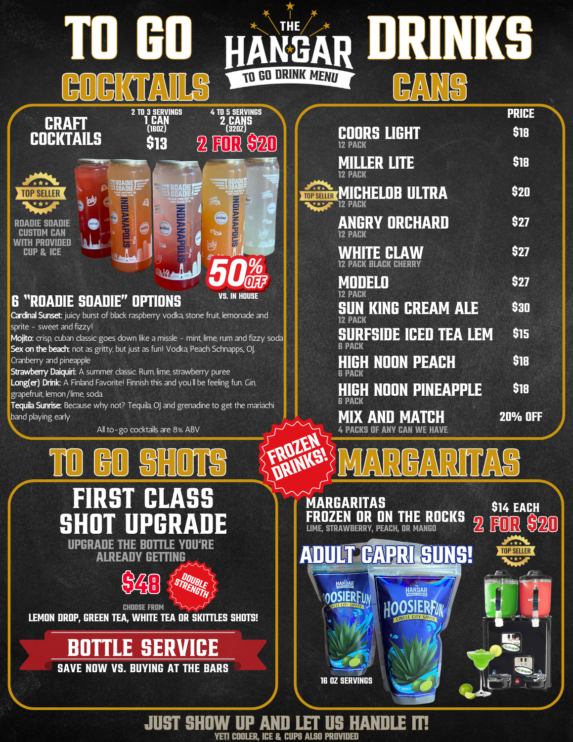 Hangar To-Go Menu Updated Sept 2025