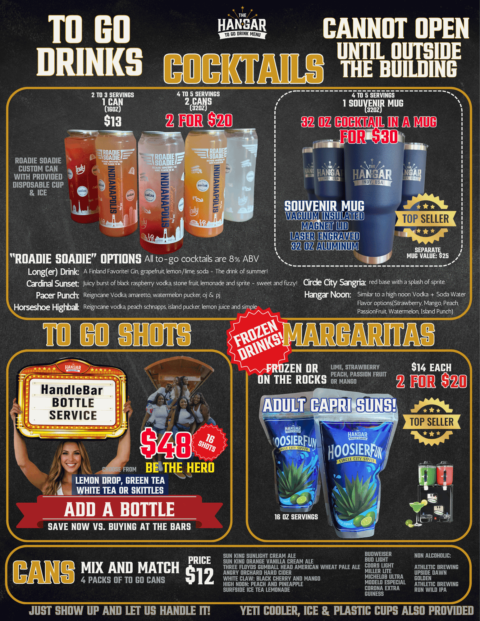 Best To Go Drinks in Indianapolis near Lucas Oil and Gainbridge Fieldhouse
