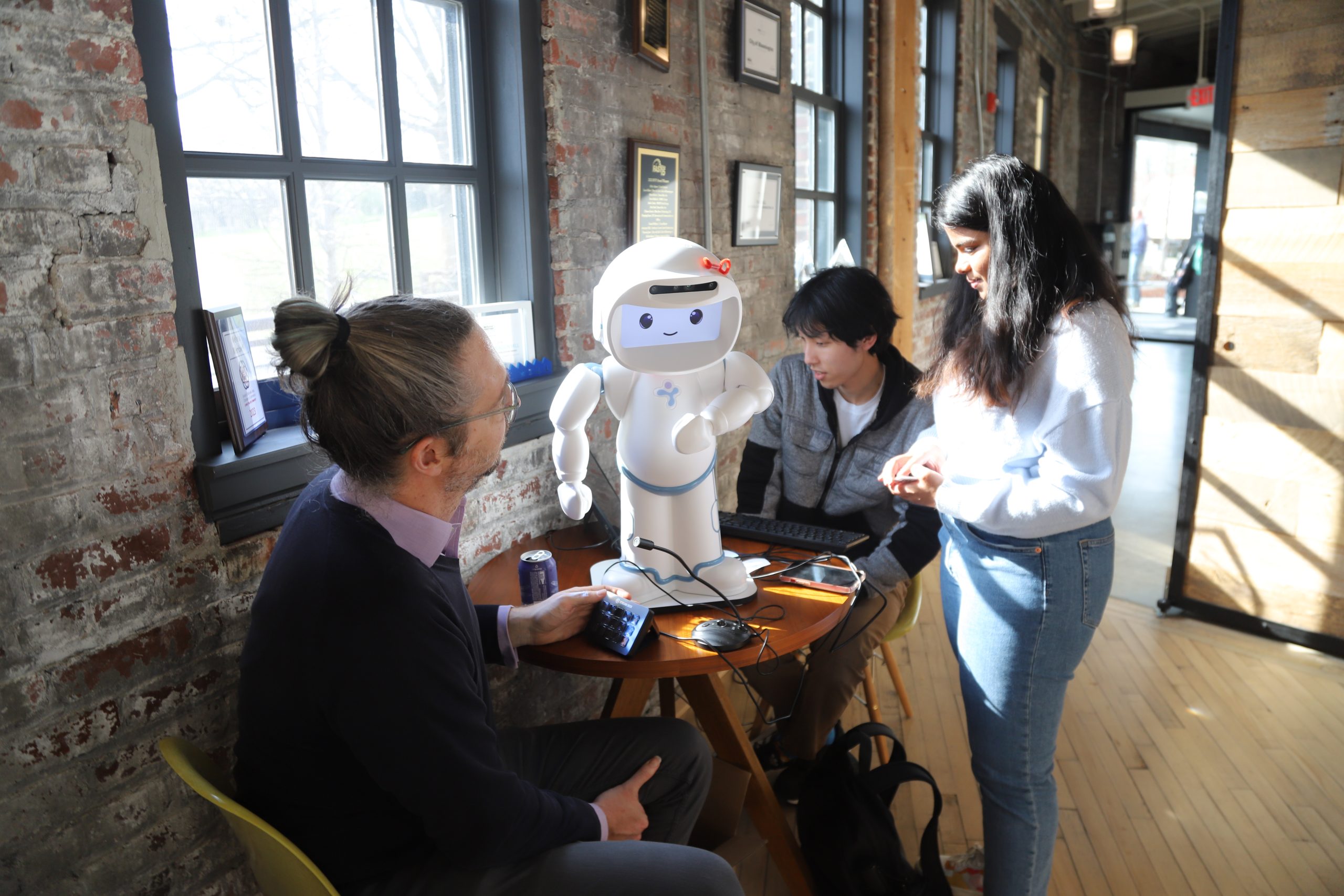 people using technology