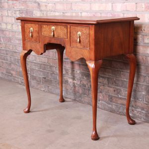 Baker Furniture Chippendale Banded Mahogany and Burled Walnut Sideboard Server, Newly Refinished