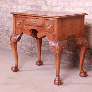 Baker Furniture Chippendale Burled Walnut Lowboy Dresser or Server