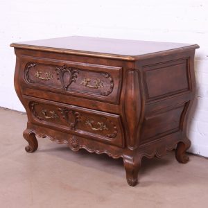 Baker Furniture French Provincial Louis XV Carved Walnut Commode or Chest of Drawers