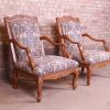Baker Furniture French Provincial Louis XV Ornate Carved Fauteuils, Pair - Image 2