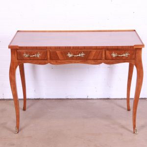 Baker Furniture French Provincial Louis XV Walnut Writing Desk, Newly Refinished