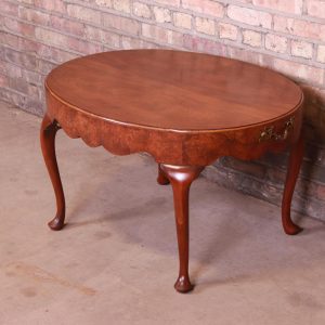 Baker Furniture Queen Anne Burled Walnut Coffee Table