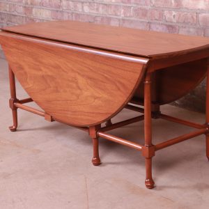 Baker Furniture Queen Anne Walnut Drop Leaf Coffee Table, Newly Refinished