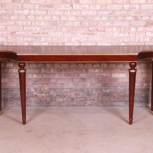 Barbara Barry for Baker Furniture Neoclassical Mahogany and Gold Gilt Console or Sofa Table, Newly Refinished