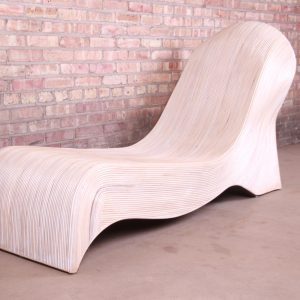Betty Cobonpue Sculptural Split Reed Rattan Chaise Lounge