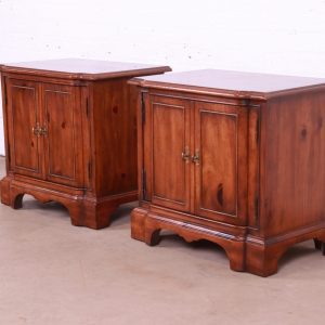 Drexel Heritage Italian Provincial Sculpted Pine Nightstands, Pair