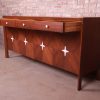 Edmond Spence Swedish Modern Walnut Dresser or Credenza With Travertine Inlay, Newly Refinished - Image 10