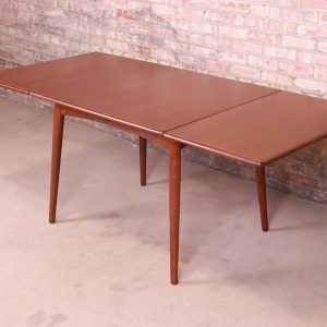 Hans J. Wegner for Andreas Tuck Danish Modern Teak Drop-Leaf Dining Table, Newly Refinished