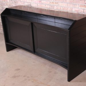 Harold Schwartz for Romweber Ebonized Bar Cabinet, Newly Refinished