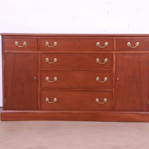 Henkel Harris Georgian Solid Mahogany Sideboard Credenza or Bar Cabinet, Newly Refinished