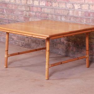 Heywood Wakefield Ashcraft Mid-Century Modern Hollywood Regency Bamboo Form Coffee Table, 1950s