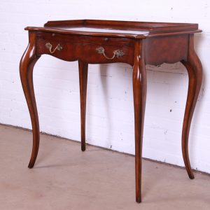 Maitland Smith French Provincial Louis XV Mahogany Leather Top Ladies Writing Desk
