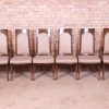 Mastercraft Mid-Century Hollywood Regency Burl Wood Dining Chairs, Set of Six - Image 3