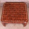 Ron Seff Starburst Marquetry Cocktail Table, Newly Restored