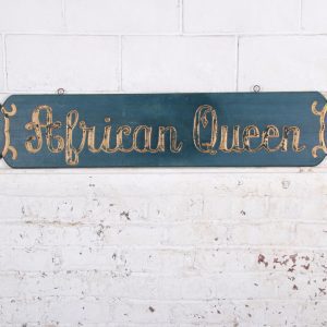 Vintage "African Queen" Boat Name Sign, Circa 1950s