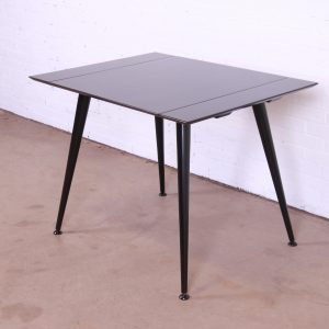 Paul McCobb Planner Group Mid-Century Modern Black Lacquered Extension Dinette Table, Newly Refinished
