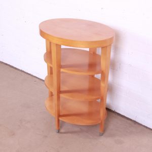 Baker Furniture Modern Art Deco Four-Tier Maple Tea Table or Occasional Side Table