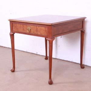 Baker Furniture Regency Burled Walnut Tea Table