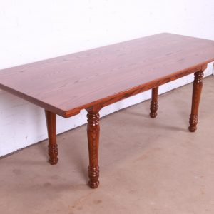 Kindel Furniture French Country Oak Farmhouse Harvest Dining Table, Newly Refinished