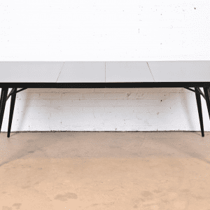 Paul McCobb Planner Group Black Lacquered Extension Dining Table, Newly Refinished