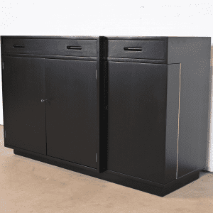 Edward Wormley for Dunbar Black Lacquered Sideboard or Bar Cabinet, Newly Refinished