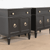 Heritage French Regency Louis XVI Black Lacquered Nightstands, Newly Refinished - Image 2