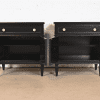 Heritage French Regency Louis XVI Black Lacquered Nightstands, Newly Refinished - Image 8