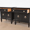 Heritage French Regency Louis XVI Black Lacquered Nightstands, Newly Refinished - Image 5