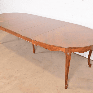 Kindel Furniture French Provincial Louis XV Cherry Wood Extension Dining Table, Newly Refinished