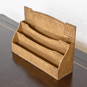 Tiffany Studios New York Art Deco 'Greek Key' Bronze Doré Letter Rack