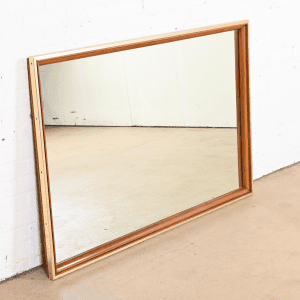 John Widdicomb Mid-Century Modern Cherry and Brass Large Wall Mirror, 1950s