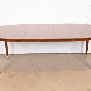 Bert England for Johnson Furniture Patchwork Walnut Extension Dining Table, Newly Refinished