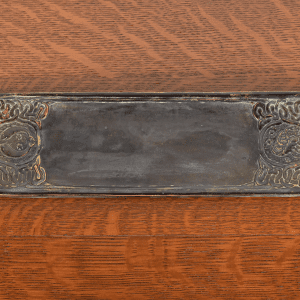 Tiffany Studios New York "Zodiac" Patinated Bronze Pen Tray Desk Accessory