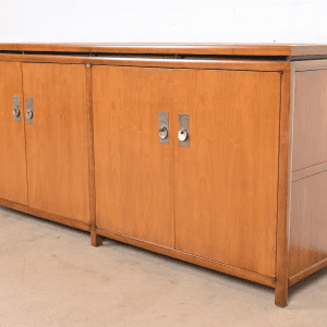 Michael Taylor for Baker Furniture Mid-Century Hollywood Regency Cherry Wood Sideboard Credenza