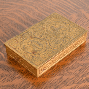 Tiffany Studios New York Art Deco 'Zodiac' Bronze Doré Box