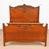 Antique Victorian Carved Oak Full Size Bed, Circa 1890s - Image 5